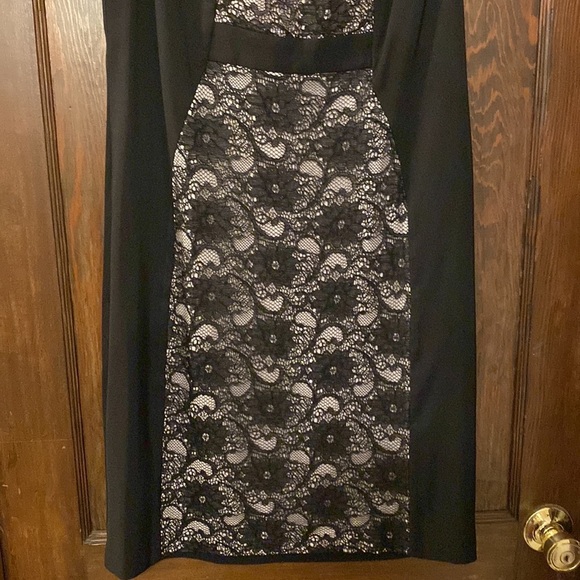 Black Dress With Lace Front - Picture 3 of 8